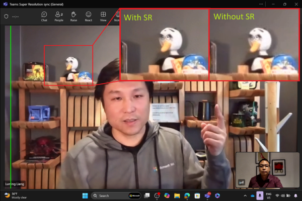 Image of Teams video quality with Super Resolution